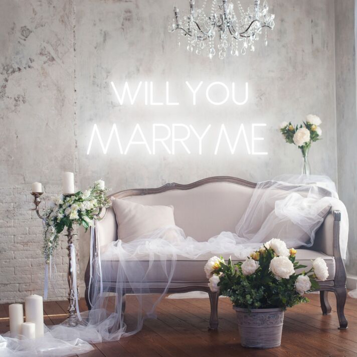 Will You Marry Me Set the Stage for Romance with Glowing Neon