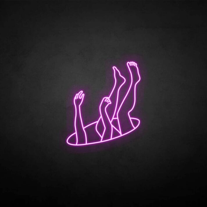 'Drop into hole' neon sign