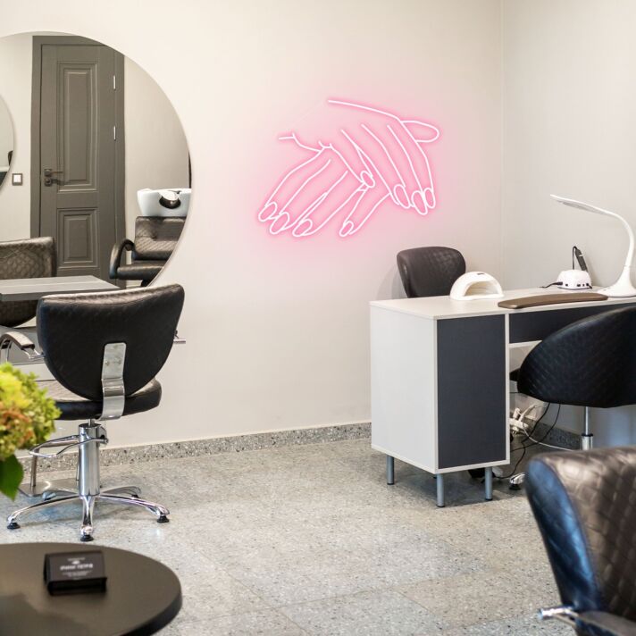Elegant Hand Beautify Your Space with Graceful Neon