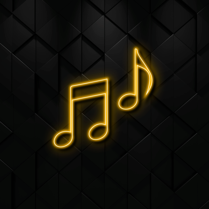 Music Notes Create a Melodic Atmosphere with Neon