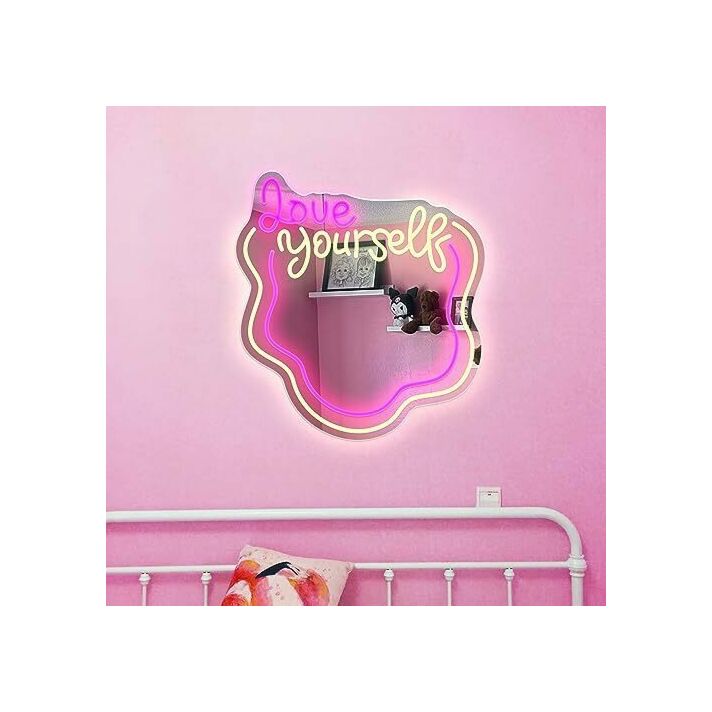 Self-Adoration Wavy Neon Mirror - Love Yourself