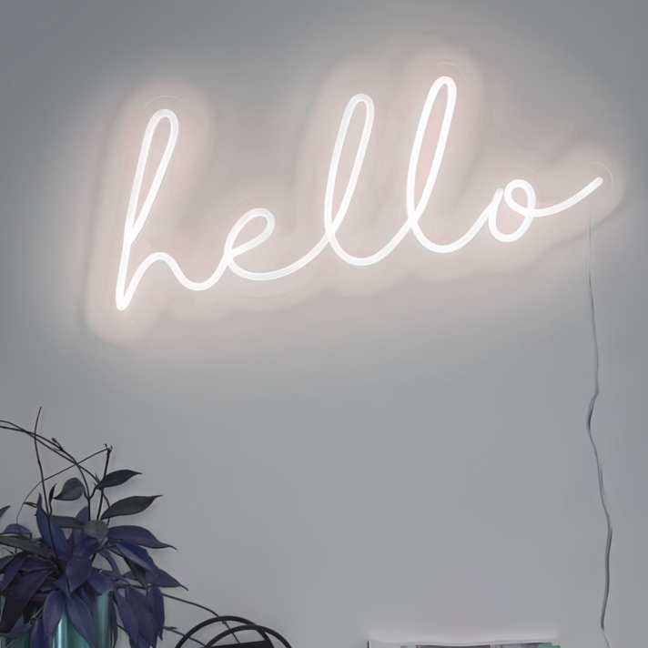 Radiant Greetings Hello Neon Sign