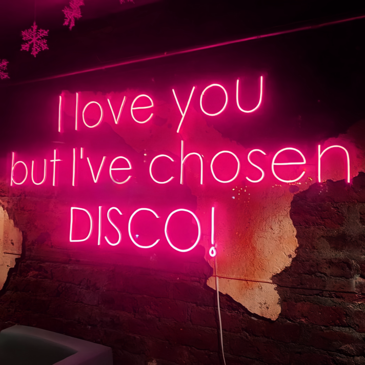 I Love You, But I Have Chosen Glittering Disco Neon Sign