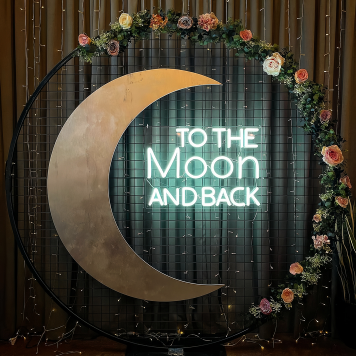 To The Moon and Back: Illuminate Your Space with Neon Sign