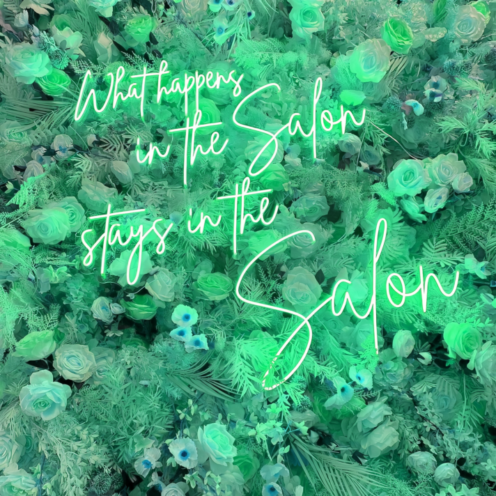 What Happens in The Salon Stays in The Salon Neon Sign: Share Your Secrets in Neon