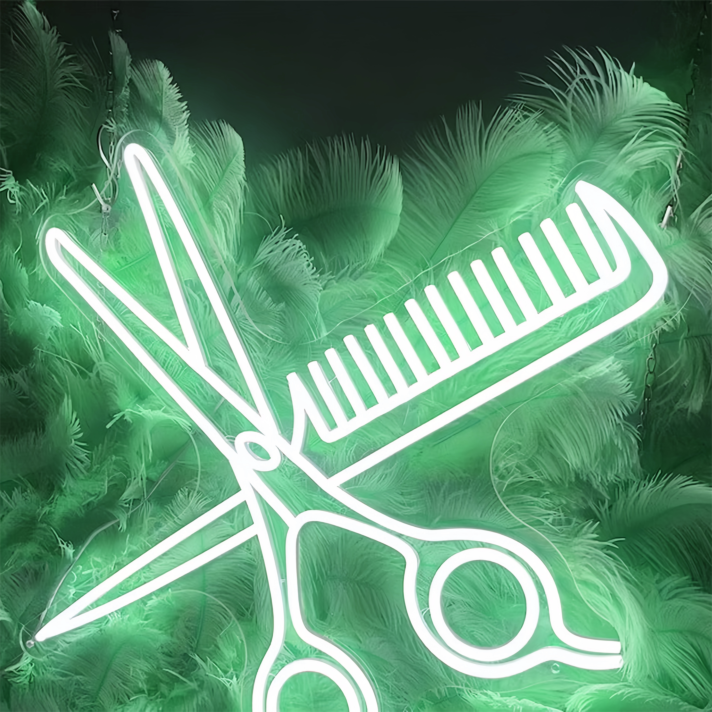 Comb And Scissors: Add a Touch of Neon Style to Your Space