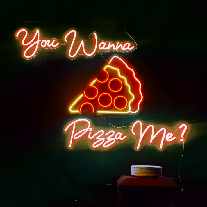 Customize You Wanna Pizza Me: Light Up Your Space with Neon Humor