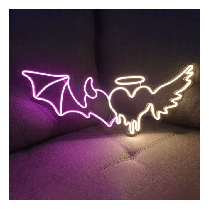 'Wings with heart' neon sign