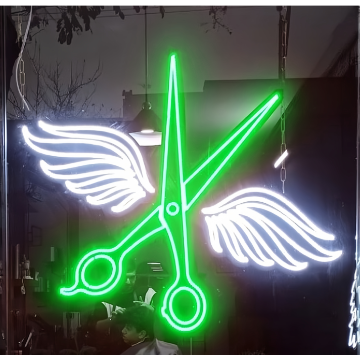 Scissors Beauty Salon: Light Up Your Space with Neon Style