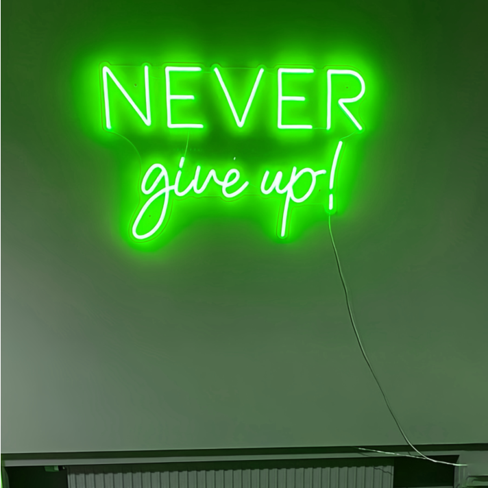 'Now or never' neon sign