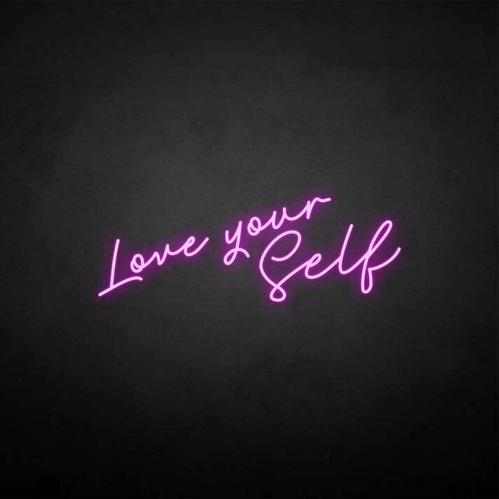 Love yourself' neon sign
