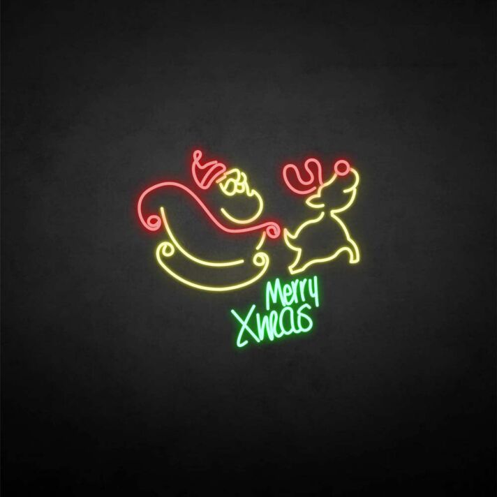 Merry x was' neon sign