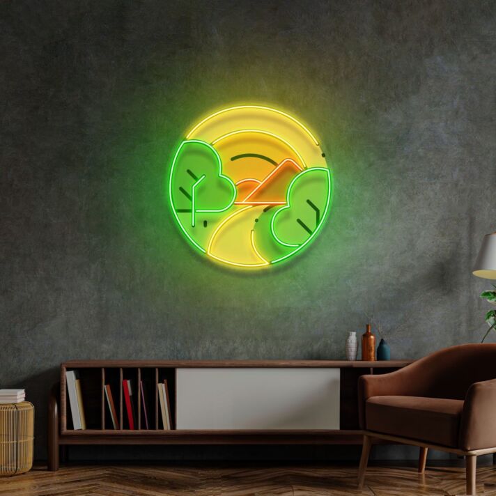 Sun Dawn On Mountains Led Neon Sign Light Pop Art