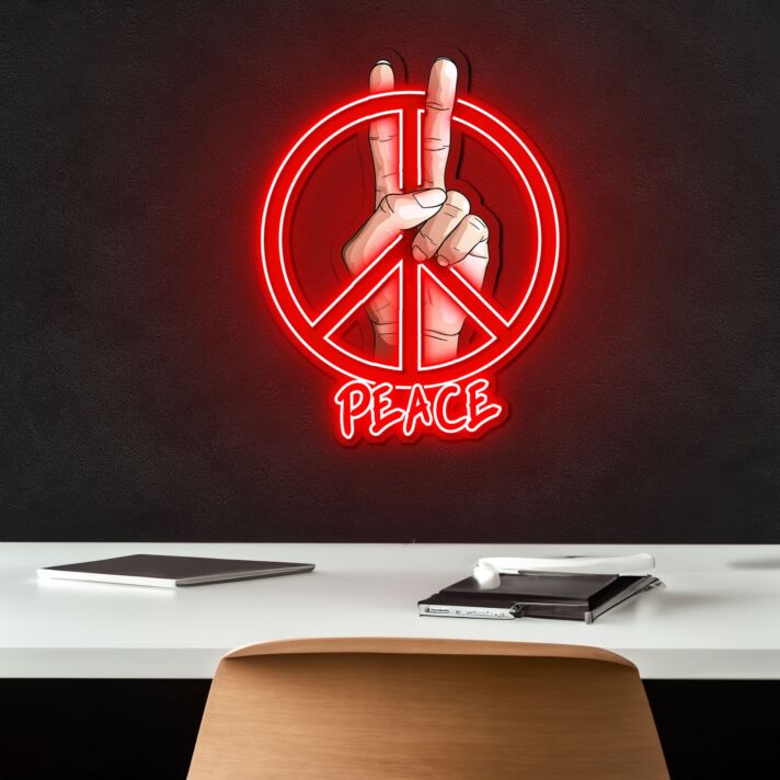 Peace Sign Neon Sign X Acrylic Artwork