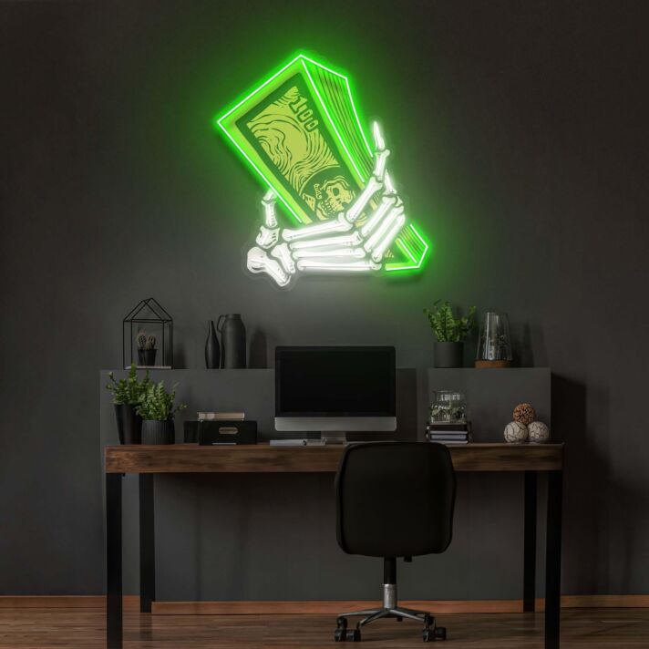 Money Hands Led Neon Acrylic Artwork