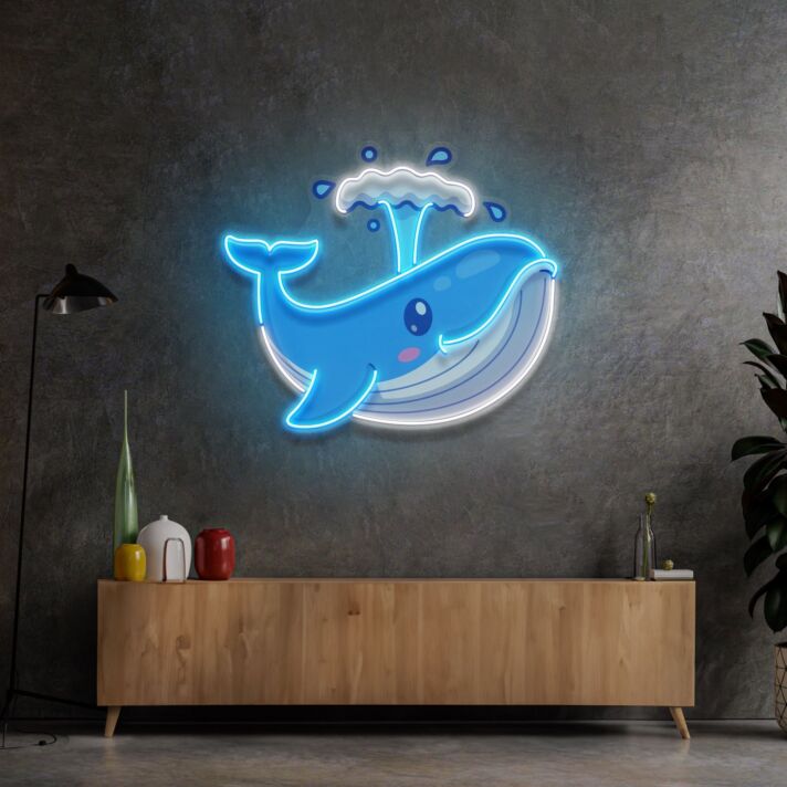 Baby Whale Spout Led Neon Sign Light Pop Art