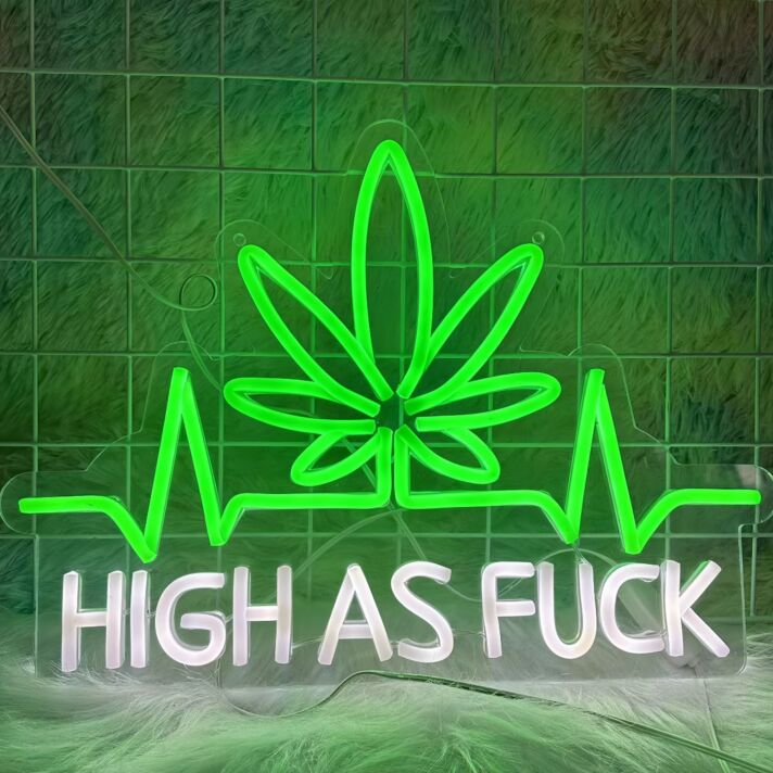 Customize High As Fuck Cannabliss Glow Neon Sign