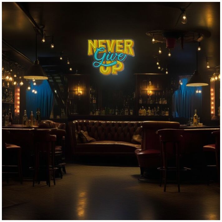 Never Give Up Led Neon Sign Light Pop Art