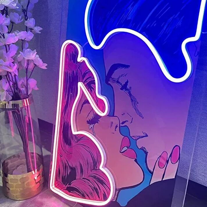 Couple Portrait Led Neon Sign Light Pop Art