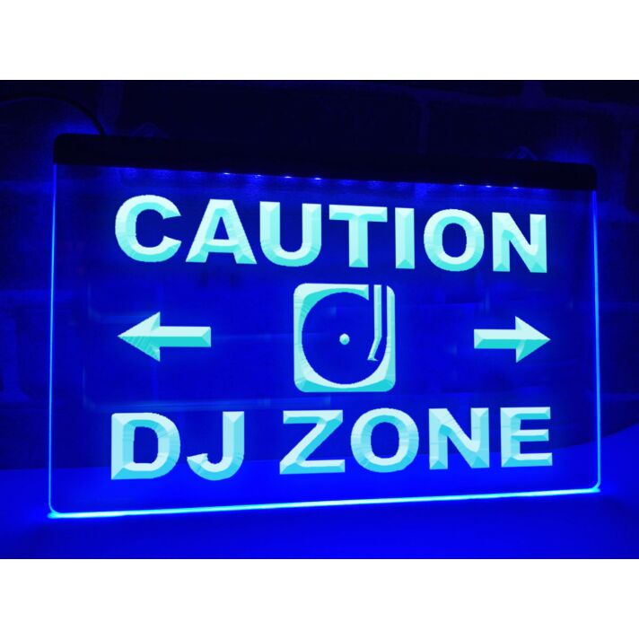 Caution DJ Zone Hanging Neon Sign