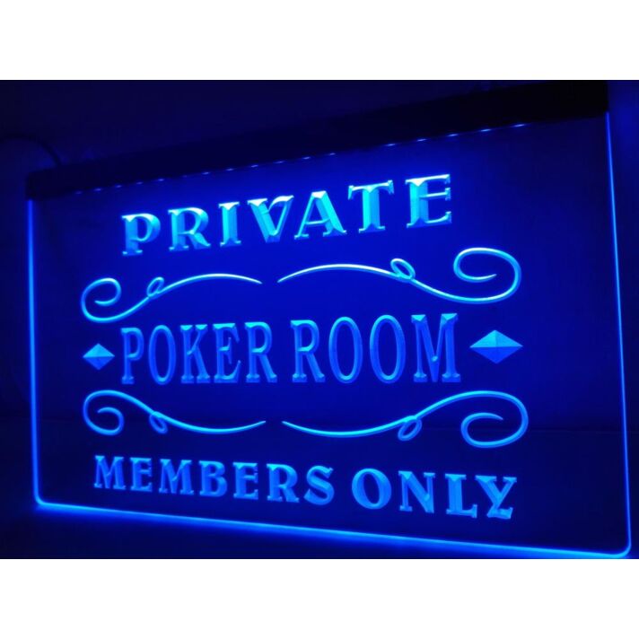 Private Poker Room Hanging Neon Sign