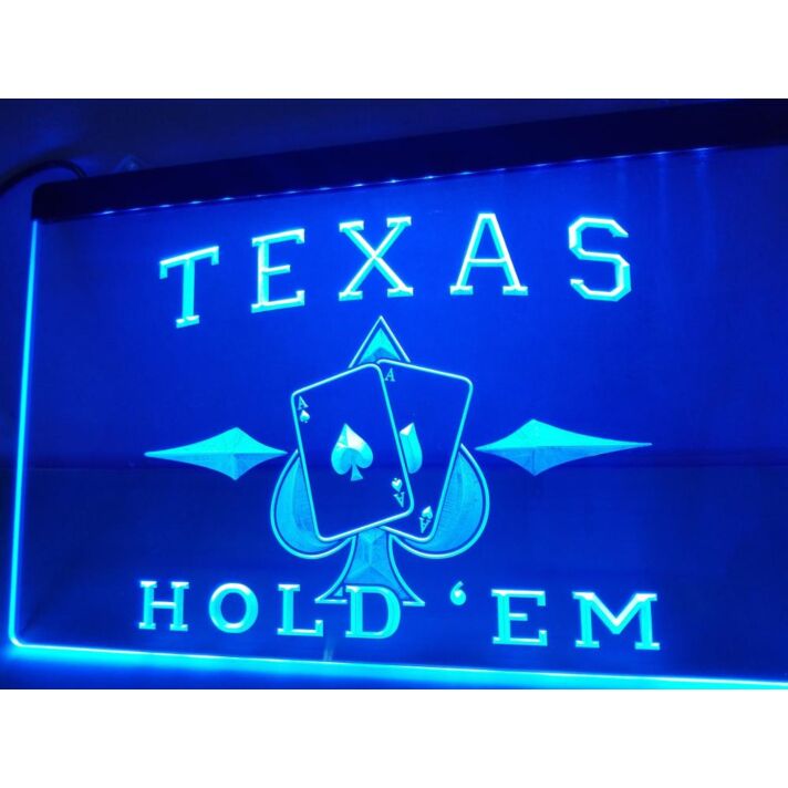 Texas Hold'em Poker Hanging Neon Sign