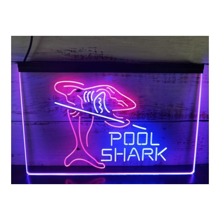 Pool Shark Two Tone Hanging Neon Sign