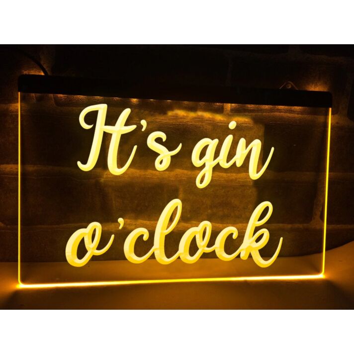 It's Gin O'clock Hanging Neon Sign