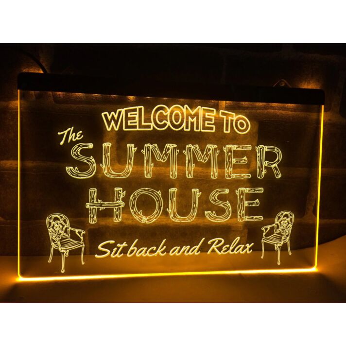 Welcome to the Summer House Hanging Neon Sign