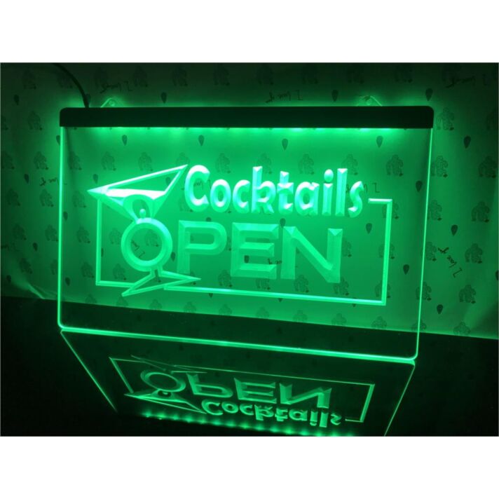 Cocktails Open Hanging Neon Sign