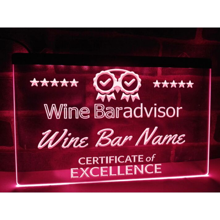 Wine Bar Advisor Personalized Hanging Neon Sign