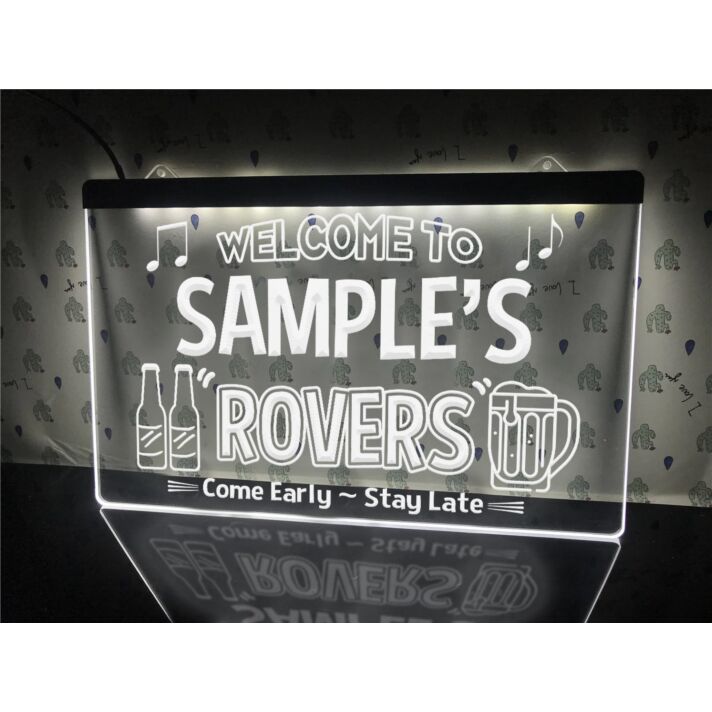 Welcome to the Rovers Personalized Hanging Neon Sign
