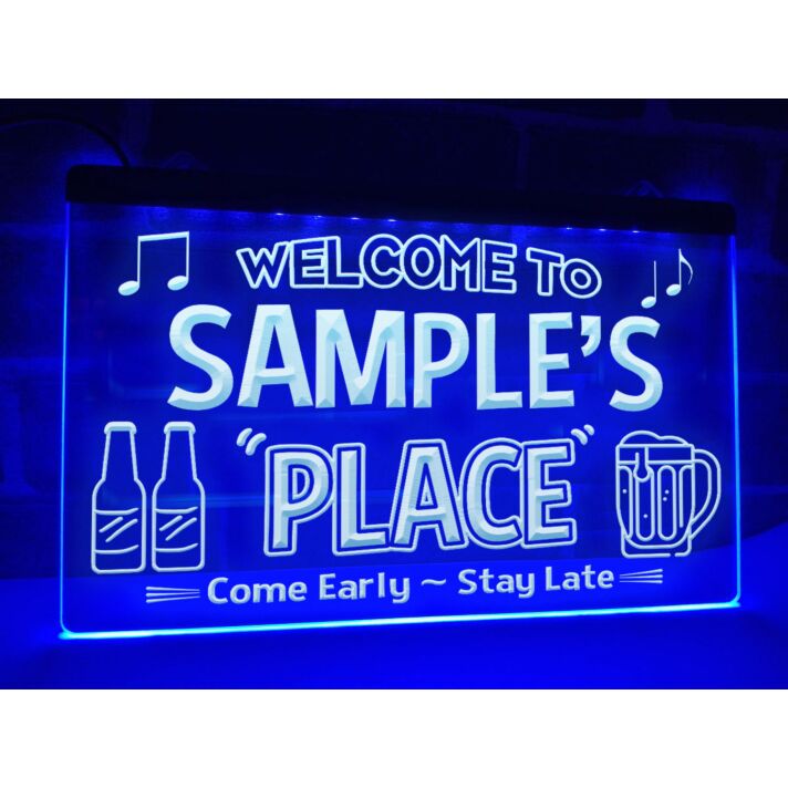 Welcome to My Place Personalized Hanging Neon Sign