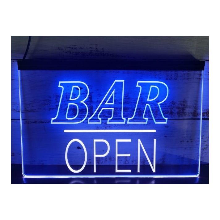 Bar Open Two Tone Hanging Neon Sign