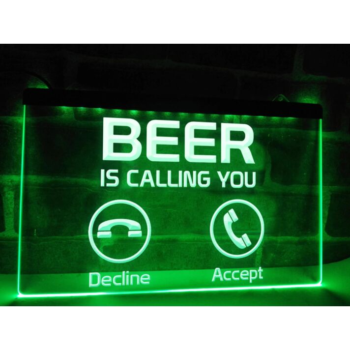 Beer is Calling You Bar Hanging Neon Sign