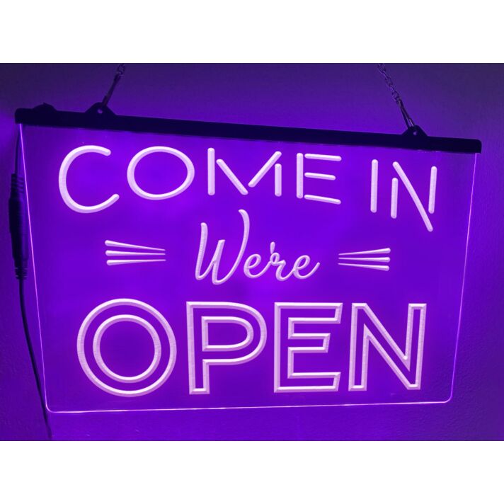 Come in We're Open Hanging Neon Sign