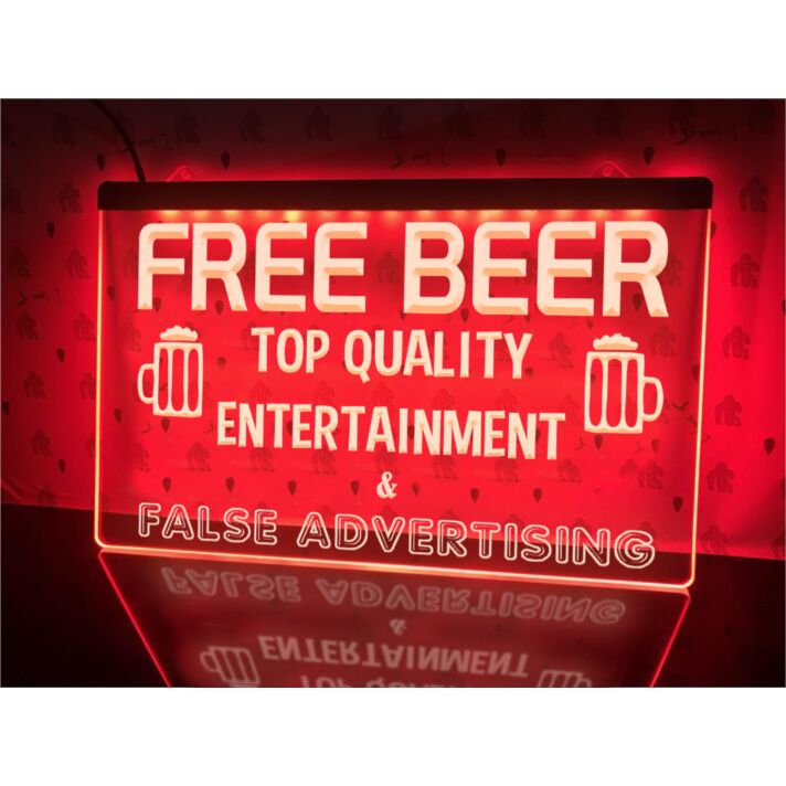 Free Beer Funny Hanging Neon Sign