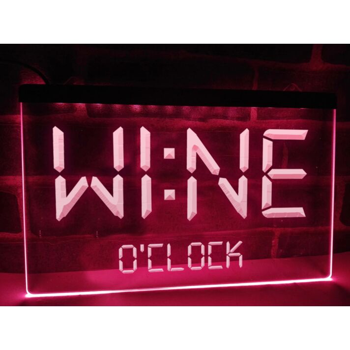 Wine O'clock Hanging Neon Sign