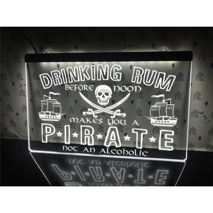 Drinking Rum Makes You a Pirate Hanging Neon Sign