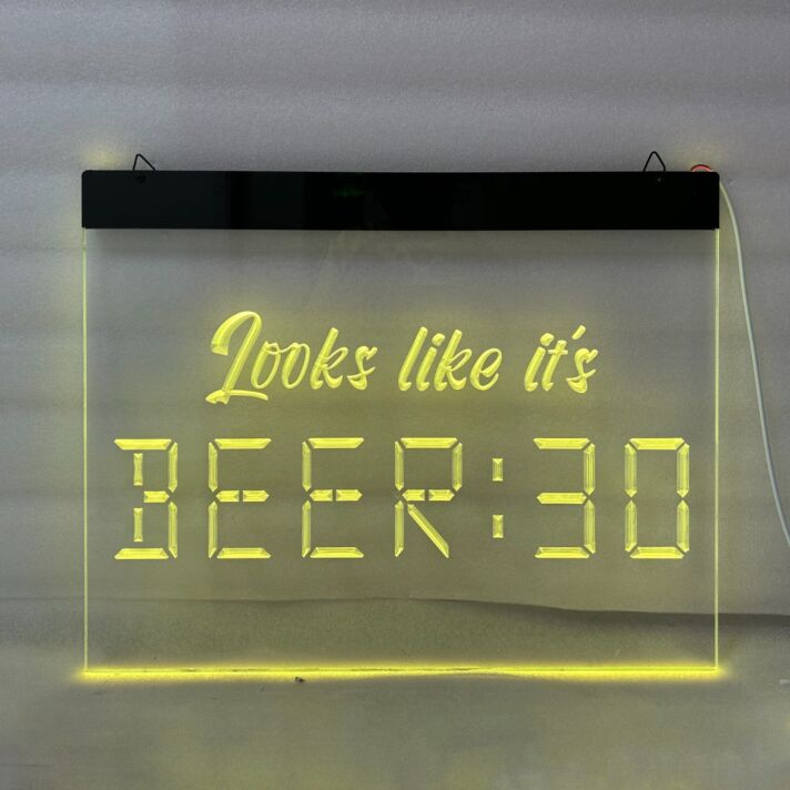 Looks like it's Beer Thirty Hanging Neon Sign
