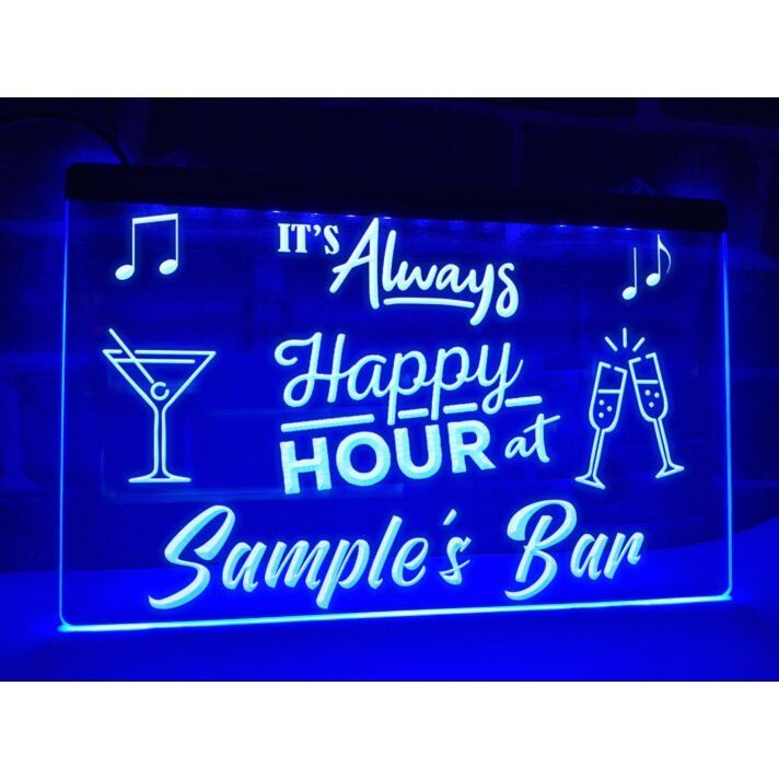 It's Always Happy Hour Personalized Hanging Neon Sign