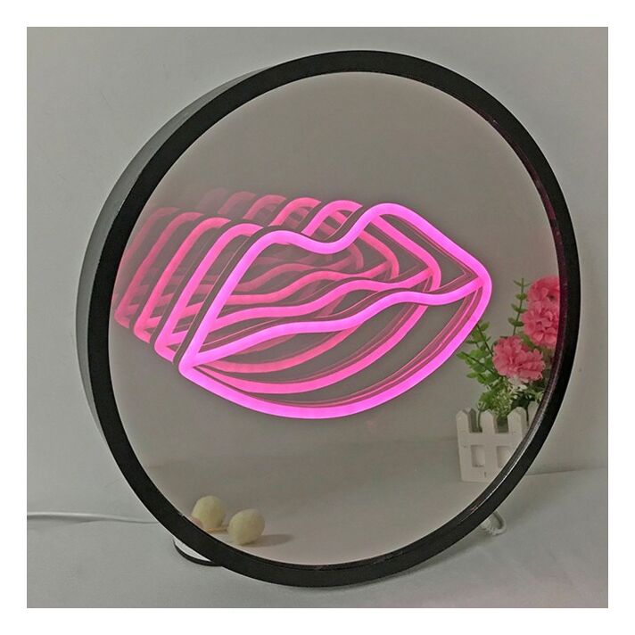 Glamorous Red Lips 3D Mirror Effect