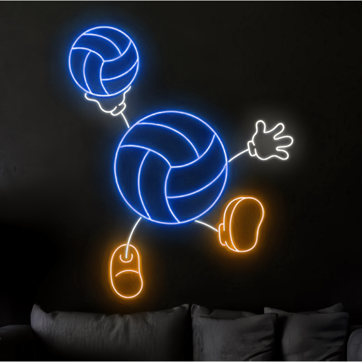 Soccer Kid Cartoon Neon Sign