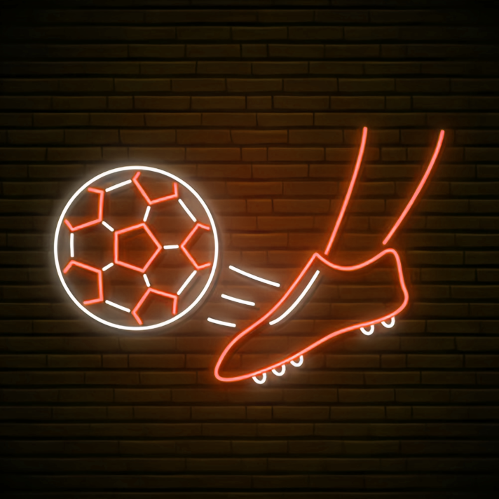 Kicking Soccer Ball Neon Sign
