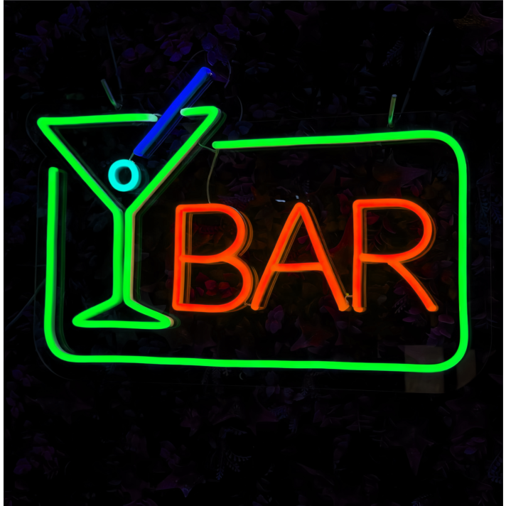 Customize Chic Cocktail Bar Neon Sign