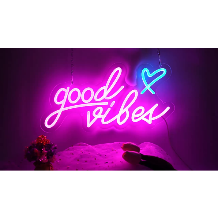 'Good Vibes' neon sign