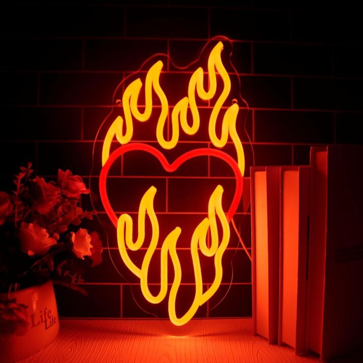 Burning Love Heart Neon Sign