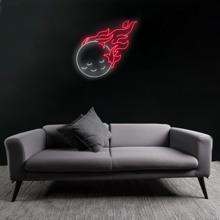 Flaming Golf Ball Neon Sign