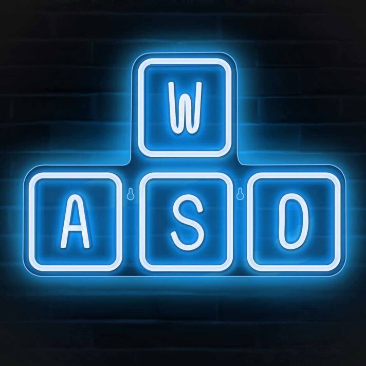 Gaming Keyboard Keys Neon Sign