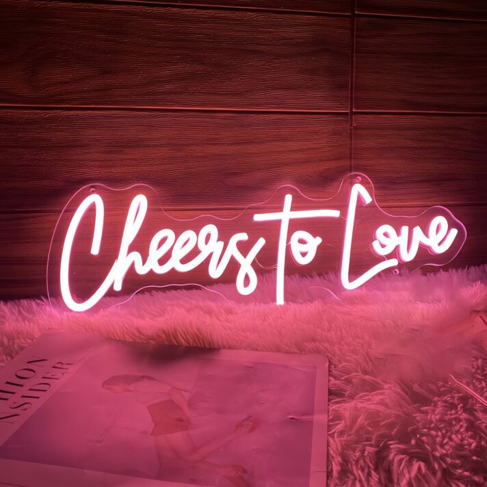 Cheers to Love Neon Sign for Our Romantic Life